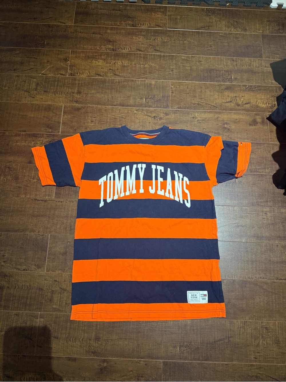 Tommy Hilfiger Orange & Navy Striped Tee